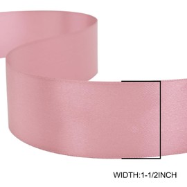 GTYBOVA 1-1/2 Inch x 100 Yards Ribbon Double Face Dusty Pink Satin Ribbon Polyester Fabric Ribbon Multiple Colors Available Ideal for Gift Wrapping Crafts Wedding Decor Hair Bow