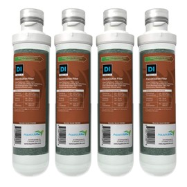 AquaticLife Twist-In Mixed-Bed Color Changing Deionization Resin Filter Cartridge for Reverse Osmosis Deionization System RO/RODI Units, 4-Pack