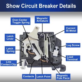 80 Amp 2-Pole Circuit Breaker, Type 3/4-Inch Plug-On Molded Case Circuit Breaker, 120/240V, Thermal Magnetic, 10-Yr Warranty