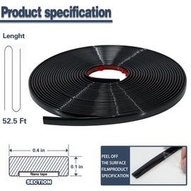 ZOWZOW Peel and Stick Molding Trim, Flexible Wall Trim Molding Self Adhesive, Waterproof Molding Trim for Wall Tile Edges, Kitchen backsplash, Floor, Mirrior Frame Decor, 52 FT