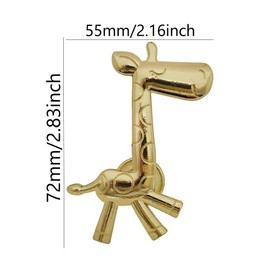 brandname Giraffe Knobs 4 Pcs Cute Animal Drawer Pull Kitchen Cabinet Closet Wardrobe Dresser Cupboard Door Handle Decoration Furniture Bedroom Home Office Accessories (Gold)