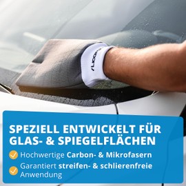 LICARGO® Carbon Glove - Never Streaks Again - Glass & Windscreen Glove with Suction Power - Microfibre Glass Cloth Car, Window Cloth Car, Carbon Cloth Car - Carbon Cloths Car Glove - 16 x 28 cm