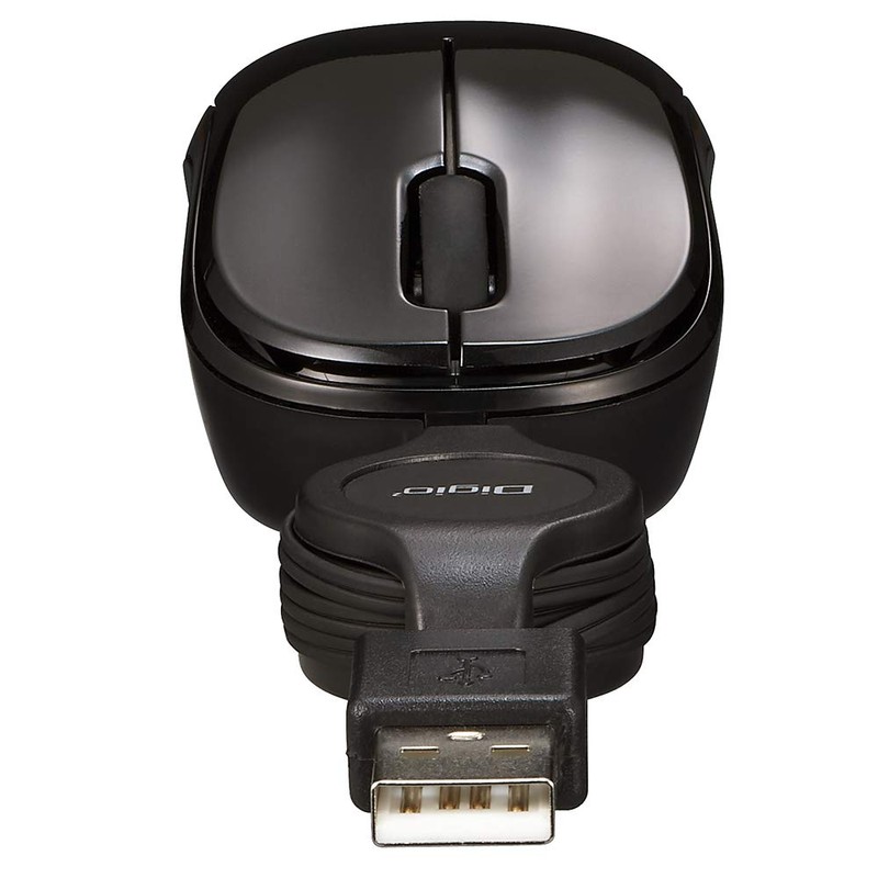 Nakabayashi Z8641 Digio2 Mouse, Small, Winding Wired, 3 Buttons, BlueLED,