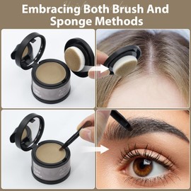 2 Pack Hairline Powder for Women and Men, Used to Root Touch Up Hair Color, Thinning and Gray Hair Coverage and Bald Spots Coverage, Light Coffee