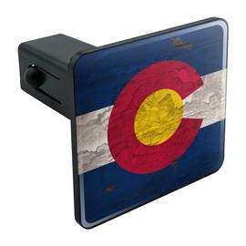 GRAPHICS & MORE Rustic Distressed Colorado State Flag Tow Trailer Hitch Cover Plug Insert