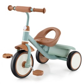 HONEY JOY Tricycle, Kids Trike 3 Wheel Bike with Adjustable Seat, Removable Storage Basket, Tricycle for 3-5 Years Old, Toddler Baby Tricycle, Birthday Gift for Preschool Boys Girls (Green)