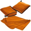 XL Fleece Blanket and Cushion in One, Orange, Approx. 180