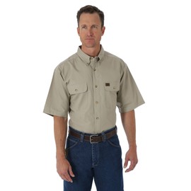Wrangler Riggs Workwear Men's Ripstop Work Shirt, Khaki, X-Large
