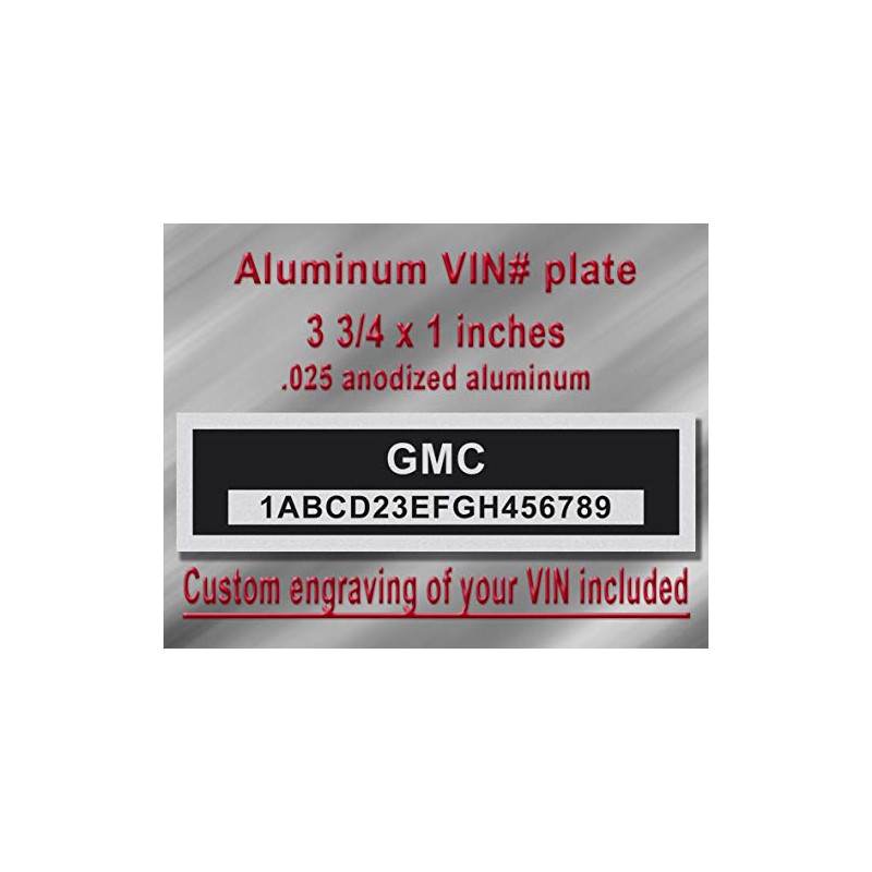 LVCE Custom Vin Tag-Compatible GMC