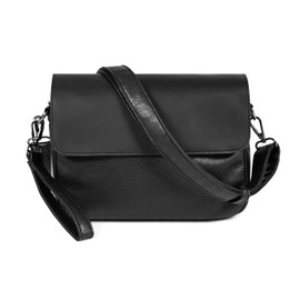 Airrail Mini Shoulder Bag, 3 Ways to Remove the Belt, Shoulder Bag, Clutch Bag, Second Bag, Pouch, Small, PU Leather, For Travel, Funerals, Men's, Women's, (Black)