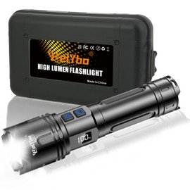 Relybo Rechargeable Flashlights High Lumens, Led Flashlight 2600 Lumens, Super Bright Flashlights Battery Powered, Long Rang 5000 FT, 2 Switch, Powerful Flashlights for Home Emergency Security Camping