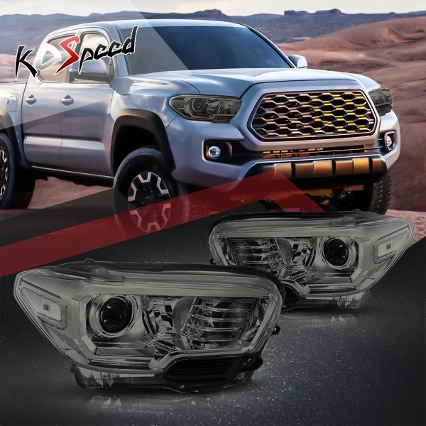 KO Speed Smoked Housing Clear Corner Signal Projector Headlights for