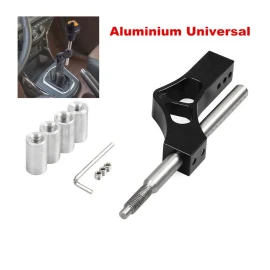 Car Gear Shift Knob Extender Shifter Extension Stainless Steel Adjustable Black