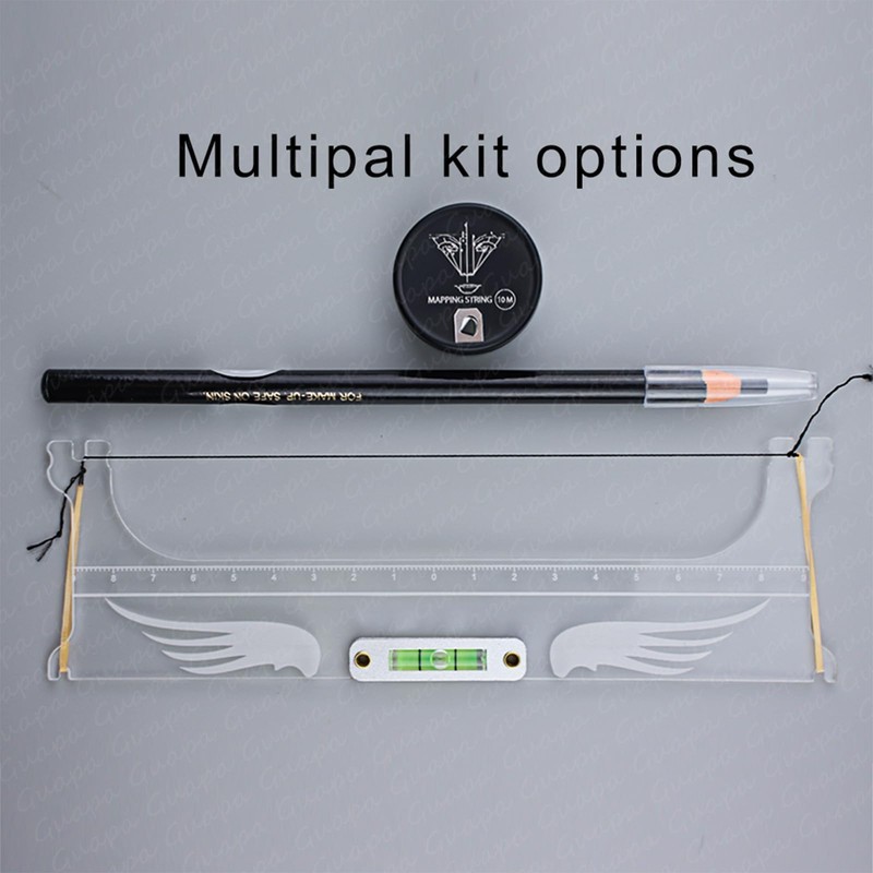 MARLLOGIVA Professional Eyebrow Ruler Mapping Kit Eyebrow Ruler with Level