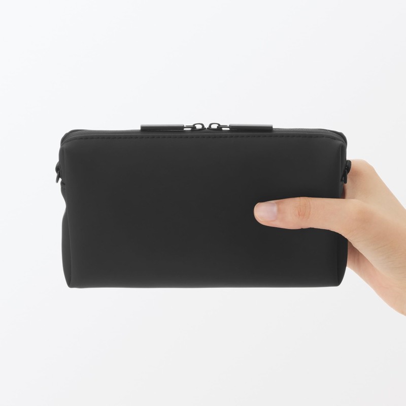 MUJI OHH66A4A Freely Combinable Storage Case, Rectangle, Thin, Small, Black/Approx.