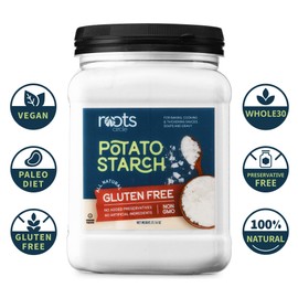 Roots Circle Gluten-Free Potato Starch | 1 Pack of 21oz Jar | No Preservatives or Artificial Ingredients | Kosher for Passover Thickener for Soups Stews, Gravies & Sauces