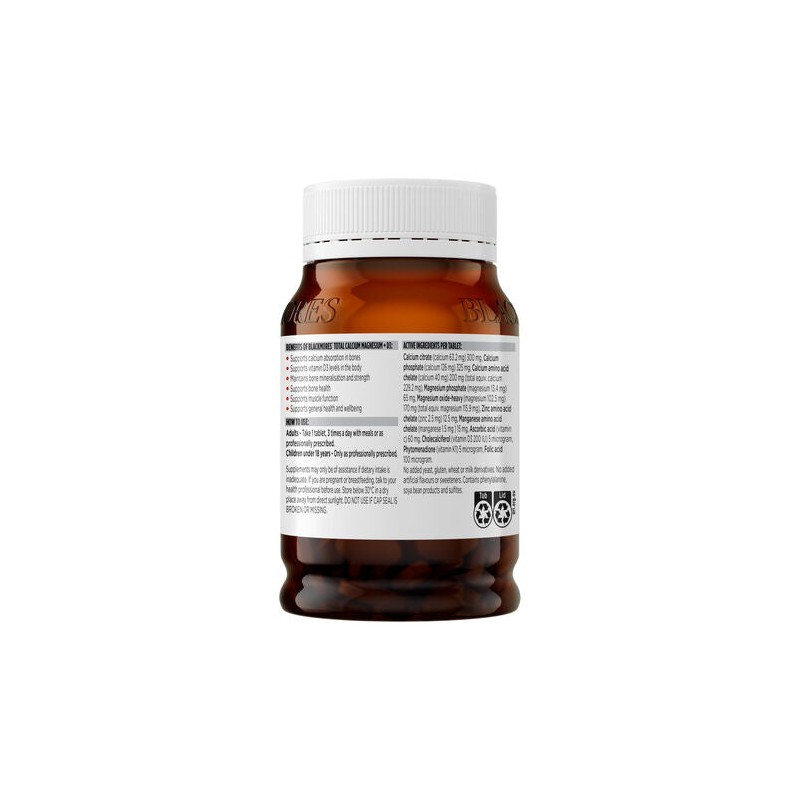 Blackmores Total Calcium Magnesium + D3 200 Tablets
