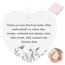 Memorial Gifts, Ceramic Double Side Printed "Those we love don't go away" Bereavement Gifts With Box, Sympathy Gift, Condolence Ceramics Keepsake, Grief Remembrance Gift