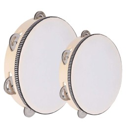 2-piece hand drum for children, hand drum percussion, tambourine drum, wooden hand drums, tambourine percussion, handheld tambourine, wooden tambourine with bells, drum