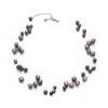 Aleasha Black Floating Pearl Choker Women Multi Layered Freshwater Necklace