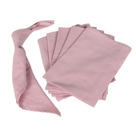 KOFFOTA Pink Cloth Napkins for Dinner Set of 6 Washable Cotton 100% Thick Vintage Weddding Table Napkins Farmhouse Easy Folding (Dust Pink)