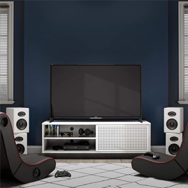 NTENSE Glitch Gaming 60", White TV Stand