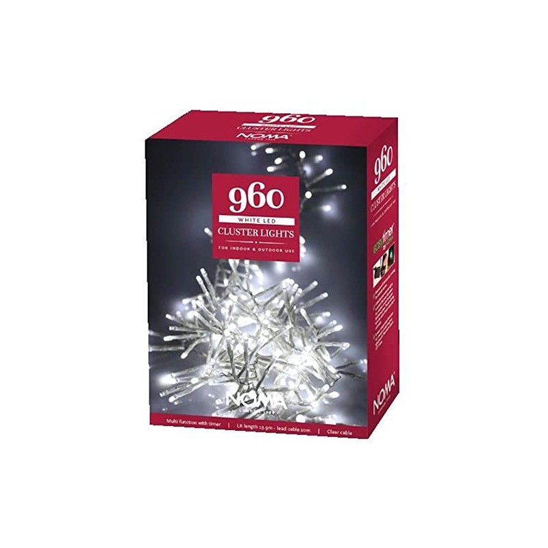 Noma 960 External White Multifunction Cluster Lights with Clear Cable