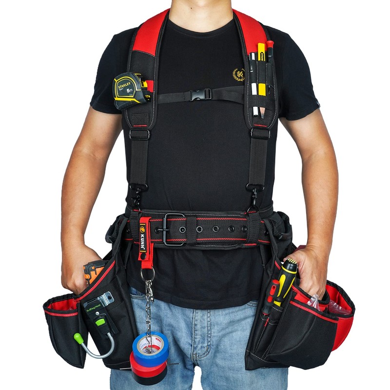 KUNN Tool Belt with Suspenders - Pro Framer Belt/Suspenders Combo