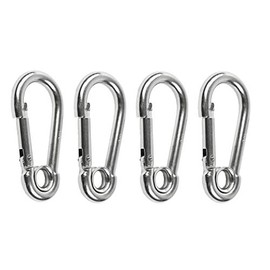 MARINE CITY Stainless Steel Carabiner Clip Snap Hook - 316 Stainless Steel Clips | 3-1/8 Inches | Ideal for Climbing, Fishing, Hiking, Boating, Sailing, Camping (4 Pcs)