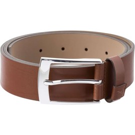 BRAX Men's Full Cowhide Leather Plain Classic Sporty Belt, Cognac