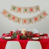 Creaher Merry Christmas Burlap Bunting Banner, Merry Christmas Linen Banner