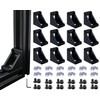 QIJINTRID 12 Sets 2020 Aluminum Extrusion Black Connectors,12pcs 2020 Series