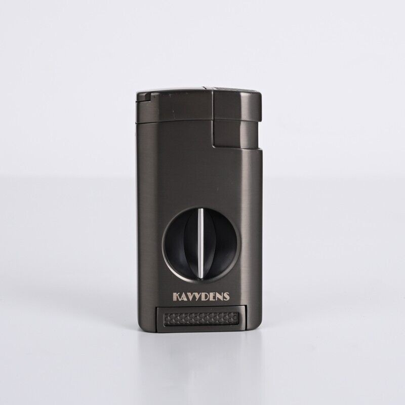 KAVYDENS Torch Lighter with Cigar Cutter V Cut, Cigar Punch,