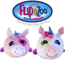 FlipaZoo: Mushmillow - Lovey Unicorn to Aster Unicorn - 2-in-1 Plush, w/Bonus Baby