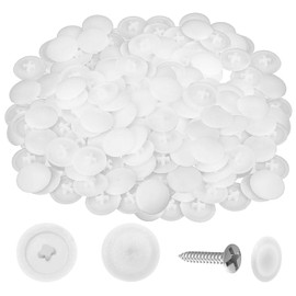 500PCS Screw Caps, Plastic White Screwcap Covers, for Cross Slot, Cabinet, Decorative Self-Drilling Screws, 0.47 Inch Diameter (White)