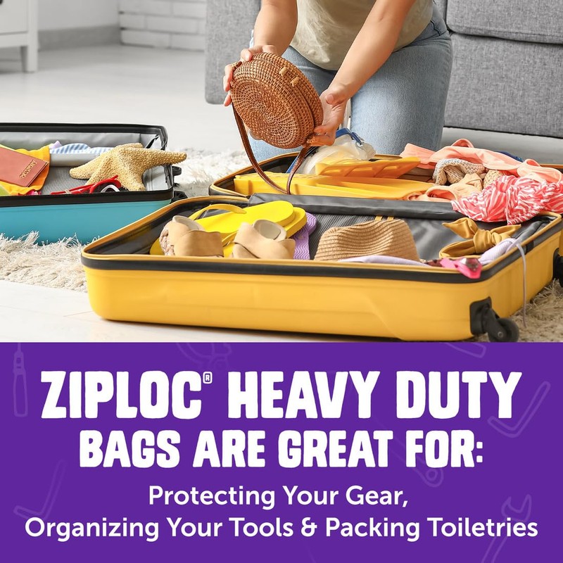 Ziploc Heavy Duty Gallon Food Storage Bags, Seal Top Closure,