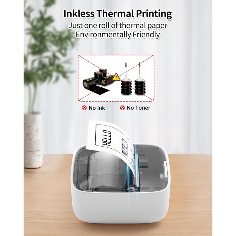 iDPRT Sticker Maker, Portable Thermal Printer with 1 Roll Sticker