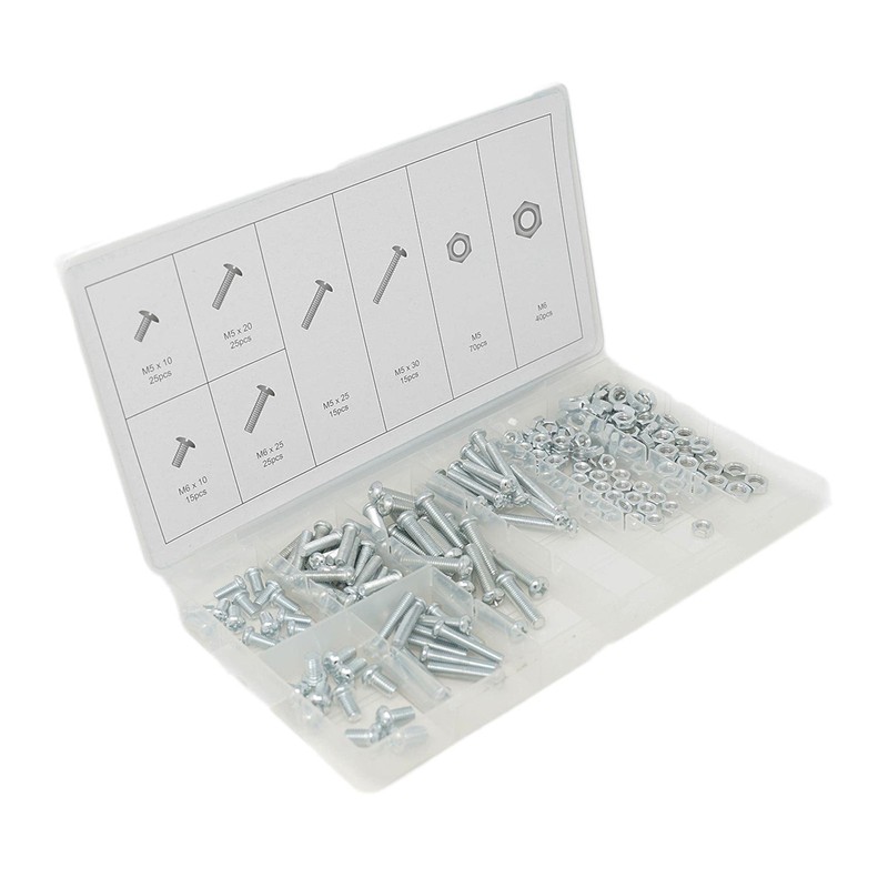 Dapetz® 220 Pcs Hex Bolts and Nuts Set, Steel Machine