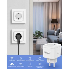 Smart Wlan Steckdose 4er Pack, 16A Alexa Steckdose Smart Home WiFi Steckdose Mit Timer, Avatar Controls Steckdose Kompatibel mit Google Home Alexa ZubehöR mit Sprachsteuerung, Nur 2.4GHz WIFI