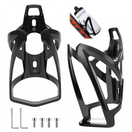 Bicycle Bottle Holder, Pack of 2 Lightweight Water Bottle Holder, Drink Holder for Bicycles, Water Bottle Holder for MTB and Road Bikes, Black
