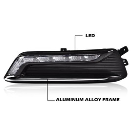 G-PLUS LED DRL Fog Lights Compatible With Chevy Impala LTZ 2014-2016/Impala Premier 2017-2020,Black Housing Clear Lens w/Wiring Switch 22931247,22931248