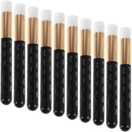 Yardwe Cepillo de pestañas negro, 10 herramientas para limpieza facial y de extensiones, nylon y plástico para uso diario y profesional