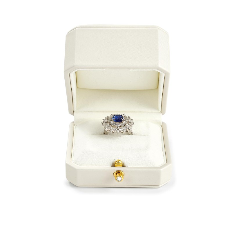 Oirlv Engagement Ring Box PU Leather Ring Storage Box for