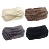 DRESHOW 4 Pack Crochet Knit Turban Headband Warm Bulky Crocheted