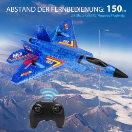 Unbranded US 2.4G Airplane Plane 2CH 3-Axis Gyro Airplane Glider LED Fighter Toy Gift Blue