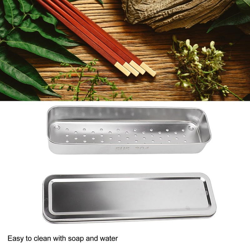 Stainless Steel Cutlery Tray Holder Kitchen Chopstick Spoon Fork Storage