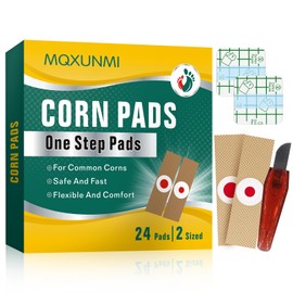 MQXUNMI 24 Pads Corn Remover for Feet, 2 Sizes Corn Removers for Toes, Maximum Strength Corn Removal Plaster, Protects Against Pressure & Friction