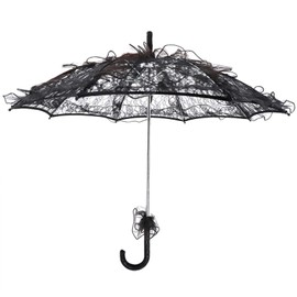 Wedding Lace Umbrella, Bridal Lace Umbrella, Graceful Office for Home(Black)