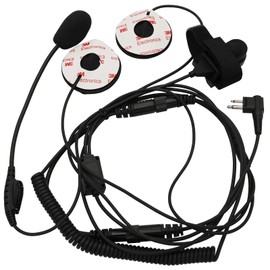 Open Half Face Moto Motorcycle Bike Helmet Earpiece Headset Mic Microphone is Compatible with Motorola 2 Way Radio RMM2050 GP300 CP200 PR400 CLS1110 RDU2080D