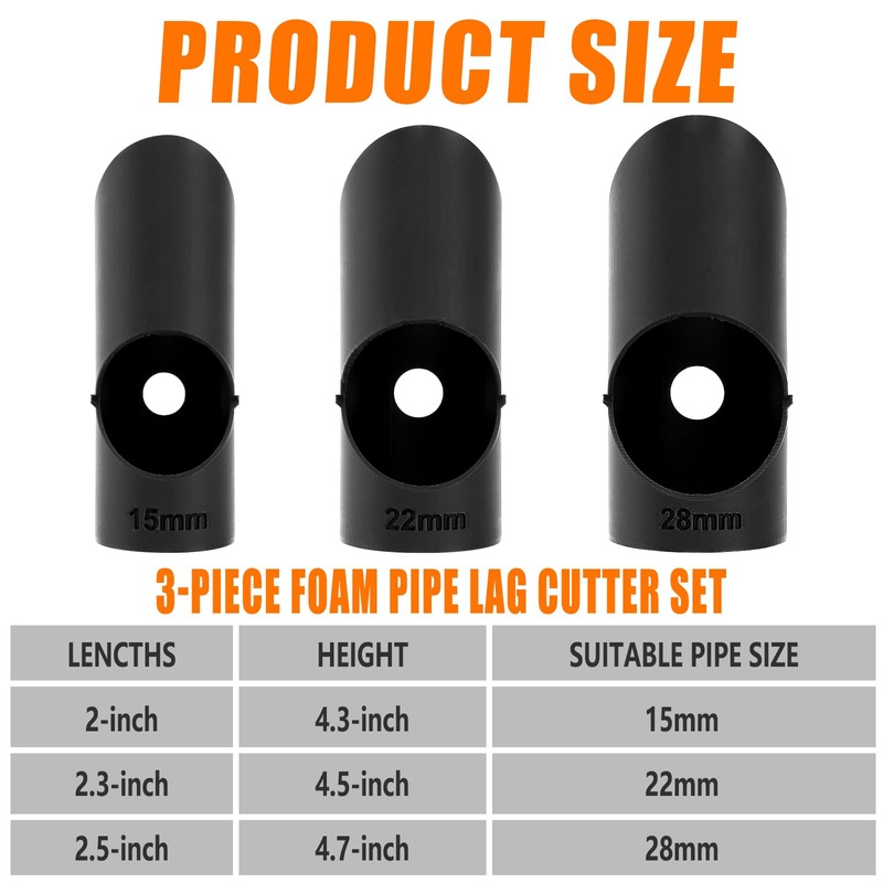 RZCOMP Pipe Insulation Foam Cutter, Foam Pipe Cutter, Suitable for